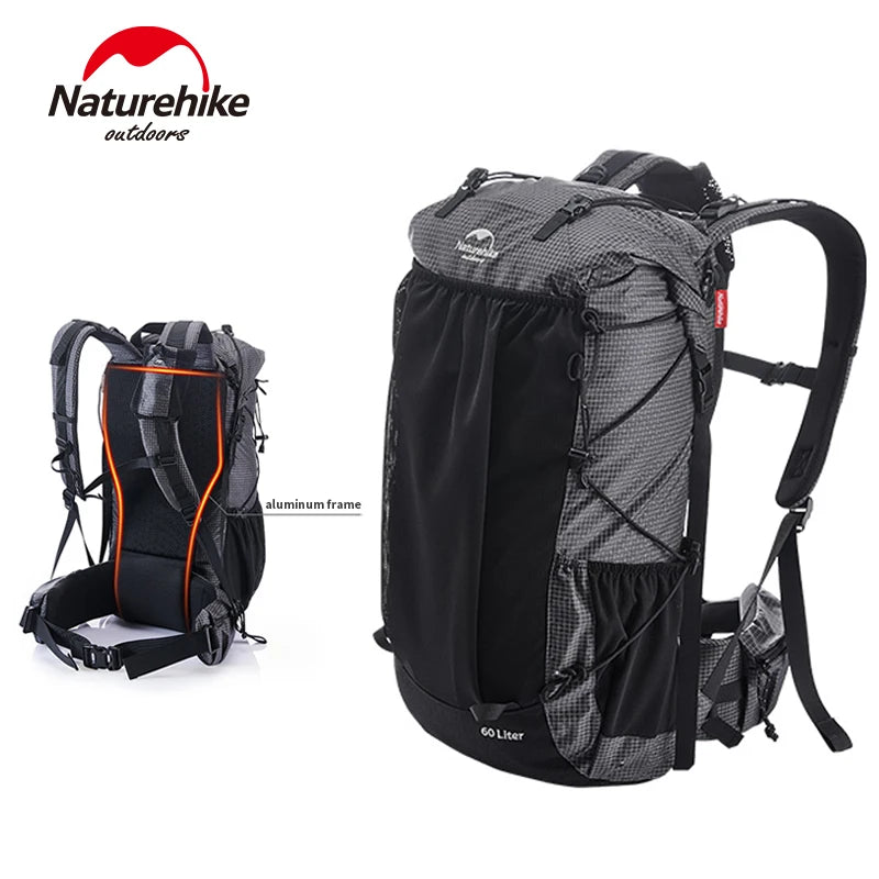 Naturehike Ultralight Backpack 60+5L/40L With Frame Waterproof Travel Bag Large Capacity Camping Outdoor Hiking With Rain Cover