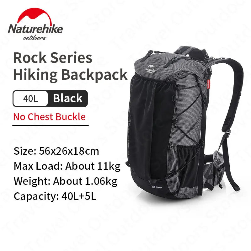 Naturehike Ultralight Backpack 60+5L/40L With Frame Waterproof Travel Bag Large Capacity Camping Outdoor Hiking With Rain Cover
